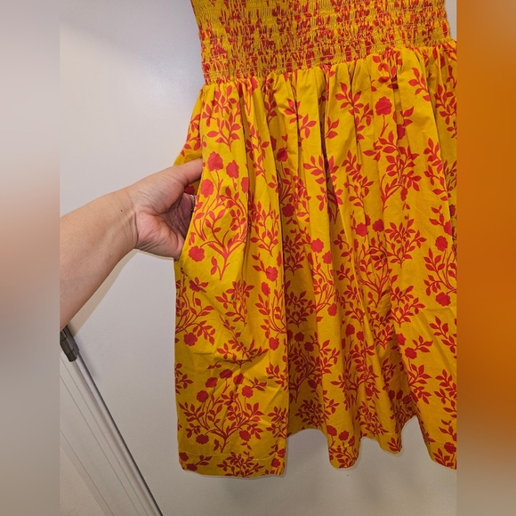 Weekend Max Mara Yellow Floral Print Summer Baby Doll Dress Size S - Picture 6 of 7